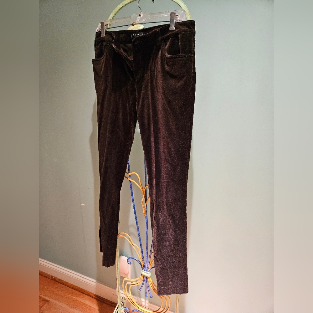 Women's Lauren Ralph Lauren Velvet Jeans Trousers Brown